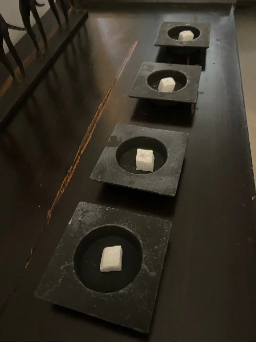 4 Black Iron candle  Holders